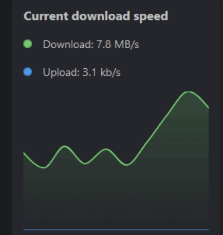 download speed module in dark mode